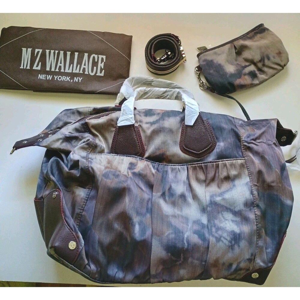 MZ Wallace Josie Night Storm Satchel Tote Travel Pockets Leather Shoulder Strap